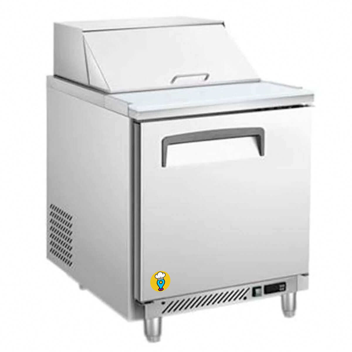 coleccion Mesas refrigeradas para ensaladas Migsa tipo sandwichera con charolas para ingredientes y cubierta de acero inoxidable