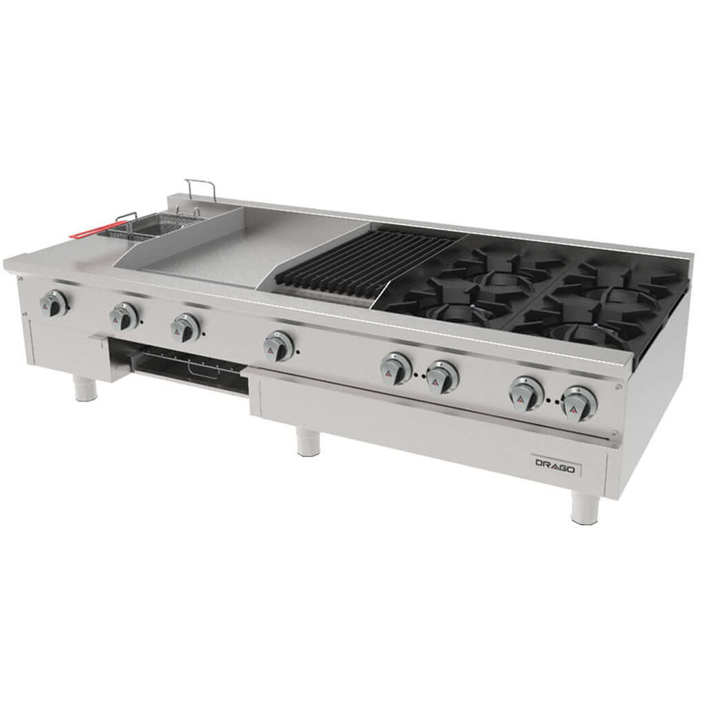 Estufas múltiples de mesa Drago para cocina industrial compacta