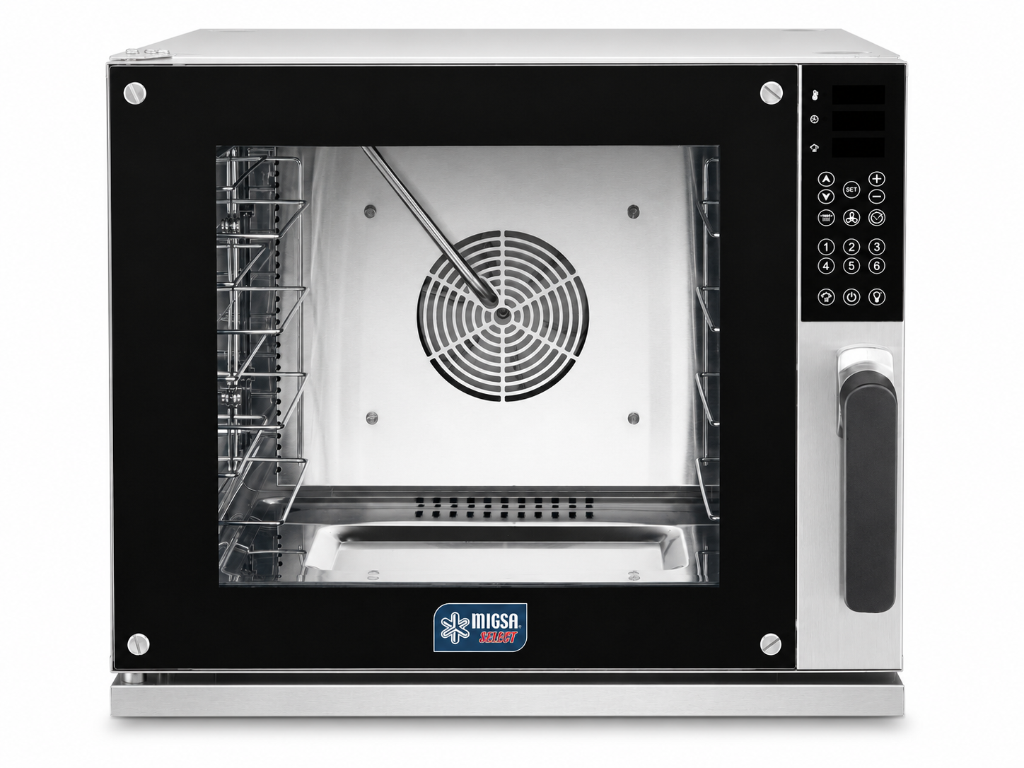Horno de convección digital Migsa HDM-600 vista frontal en acero inoxidable