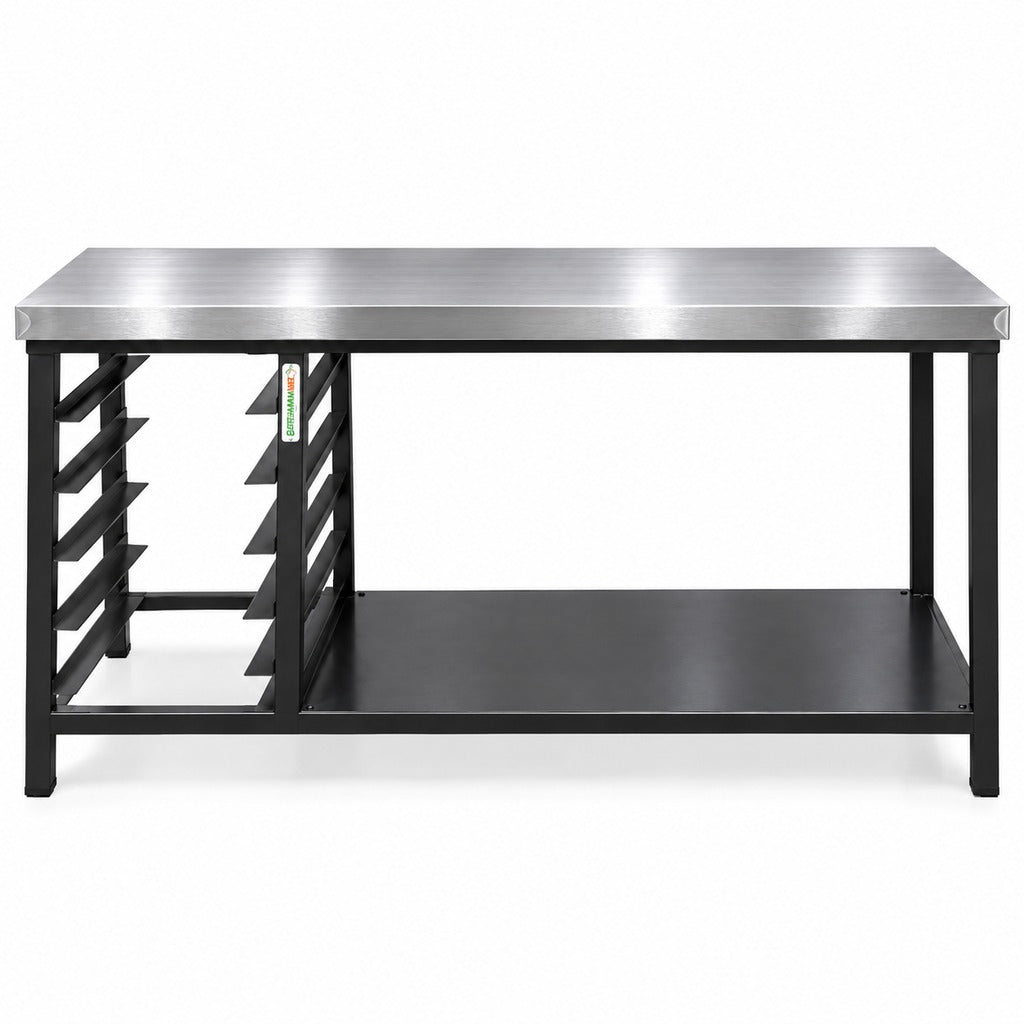 Vista frontal Bathammex MGA mesa grande 240 cm acero inoxidable