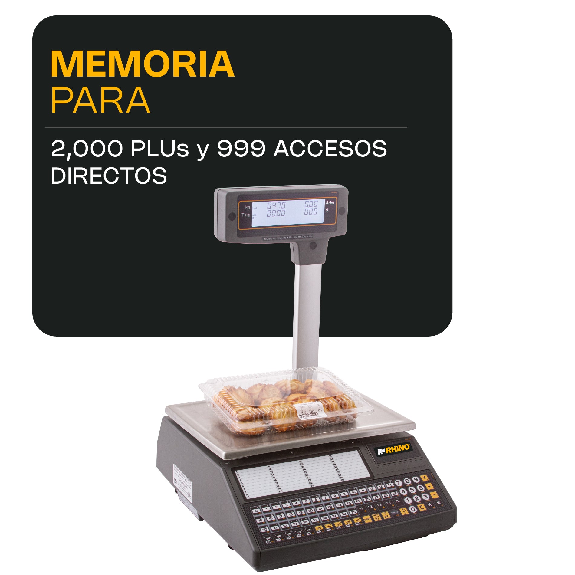 Báscula etiquetadora Rhino para tiendas y supermercados modelo BAET-30X