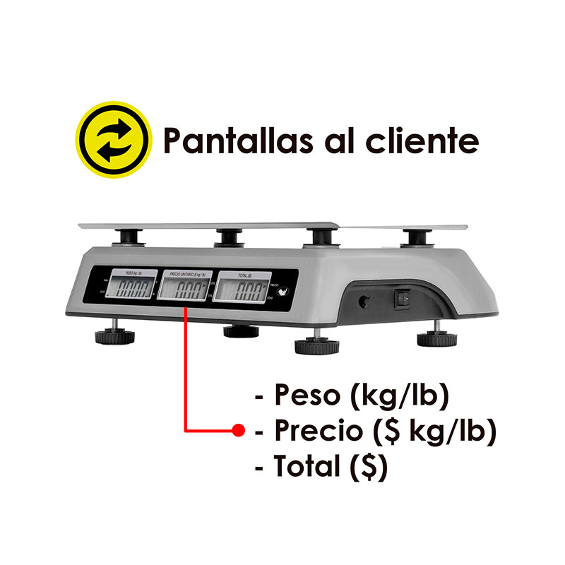 Función de conteo de piezas activa en la báscula digital Rhino BAR-6X