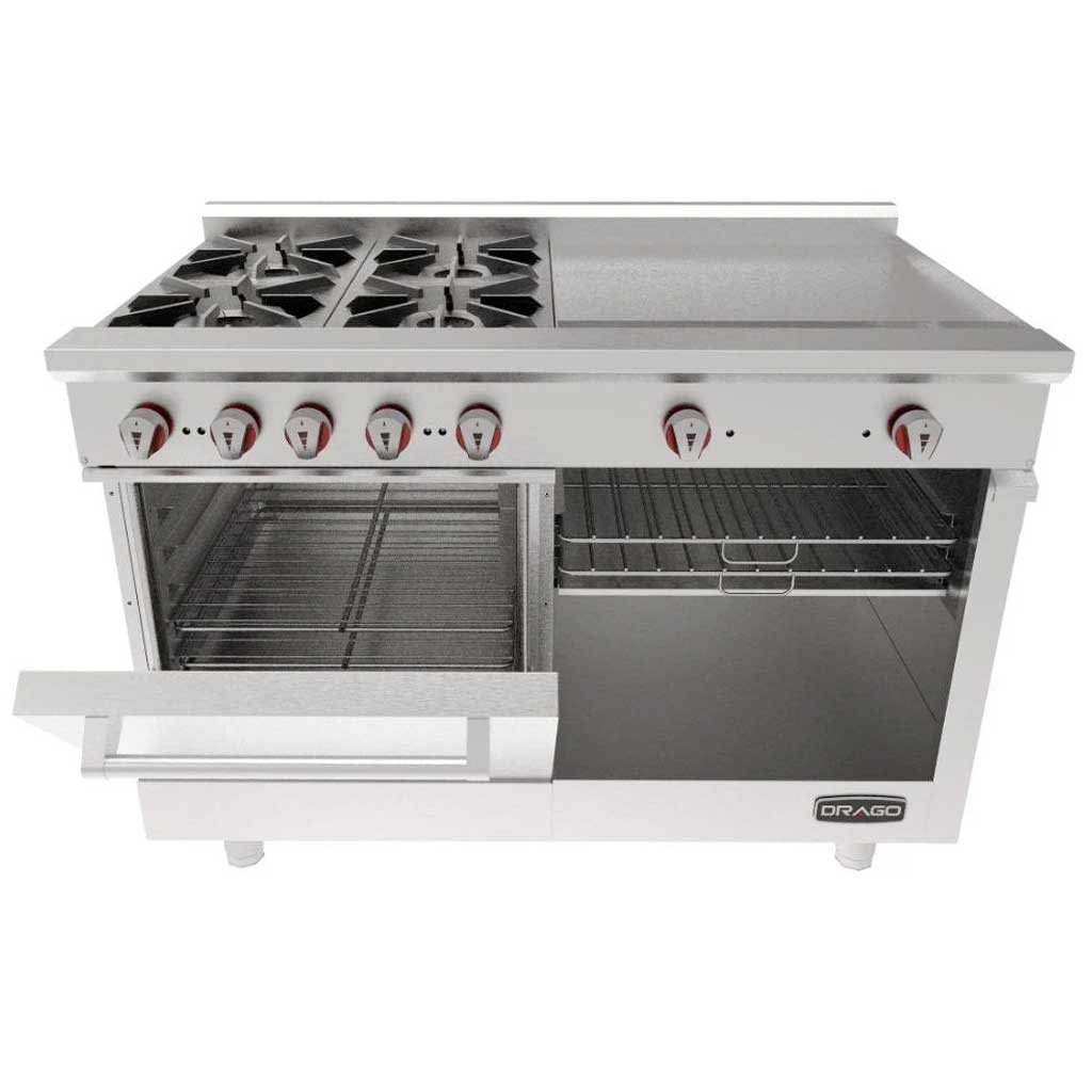 Estufa Industrial Drago CG-41PD con Plancha Doble - Eficiencia y Calidad para tu Negocio Gastronómico