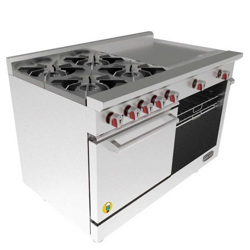 Estufa Industrial Drago CG-41PD con Plancha Doble - Eficiencia y Calidad para tu Negocio Gastronómico
