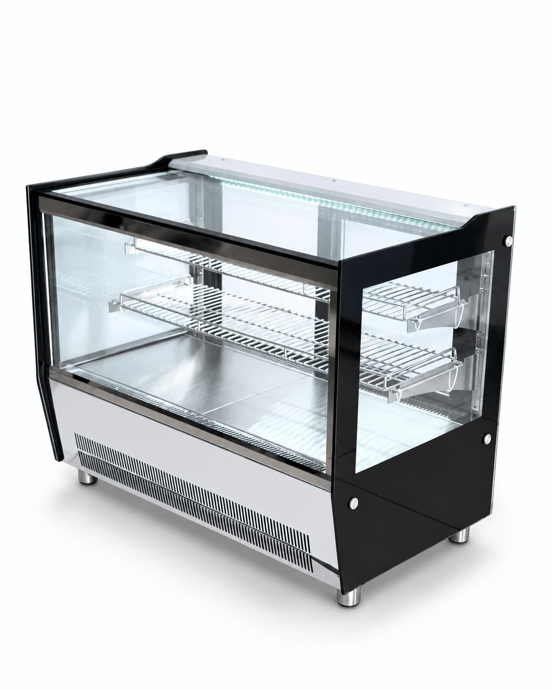 Vitrina refrigerada Gelum-Deli GD-VFG-MR-66 compacta con cristales laterales y luz LED