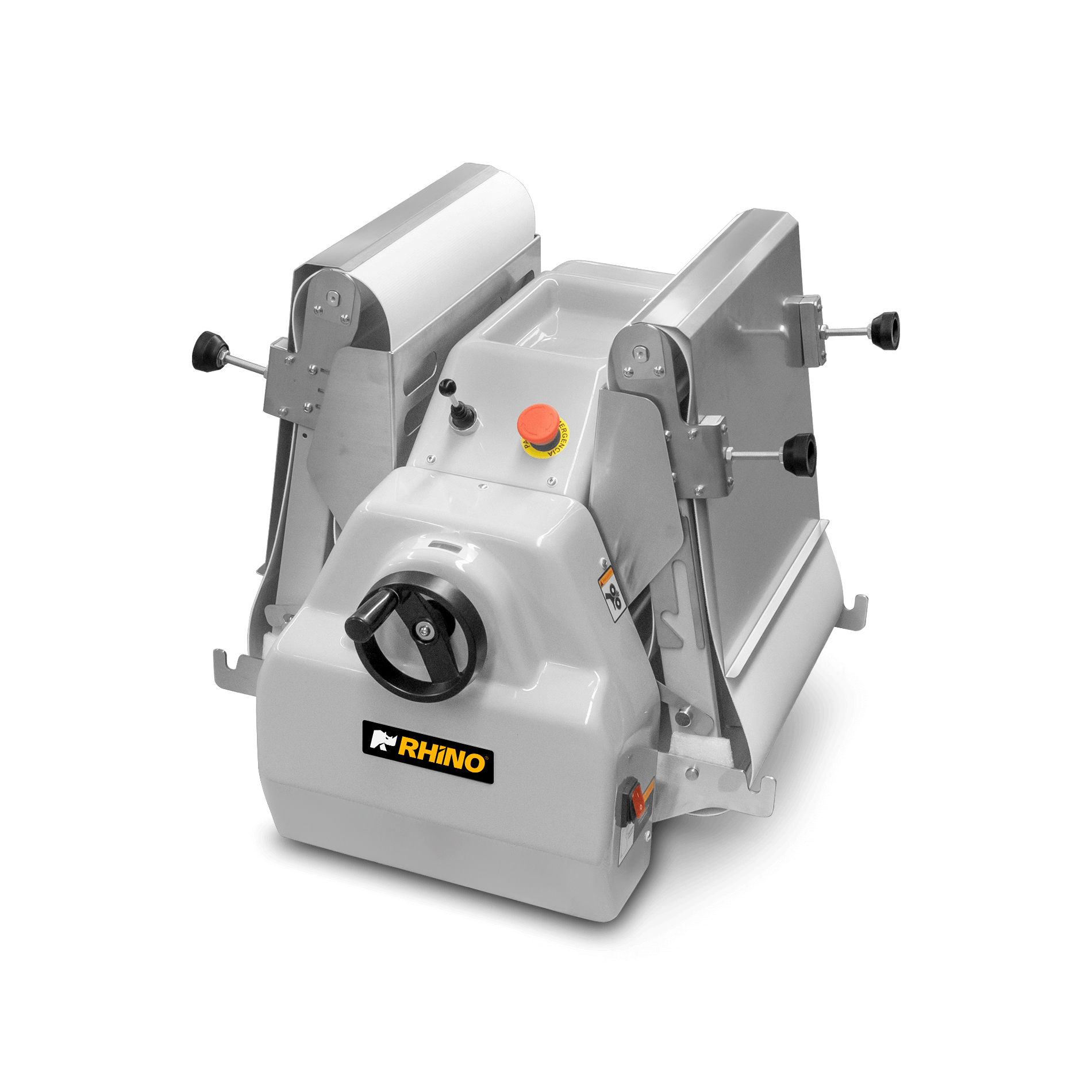 Laminadora de masa Rhino LAMBA-169M vista frontal para panadería