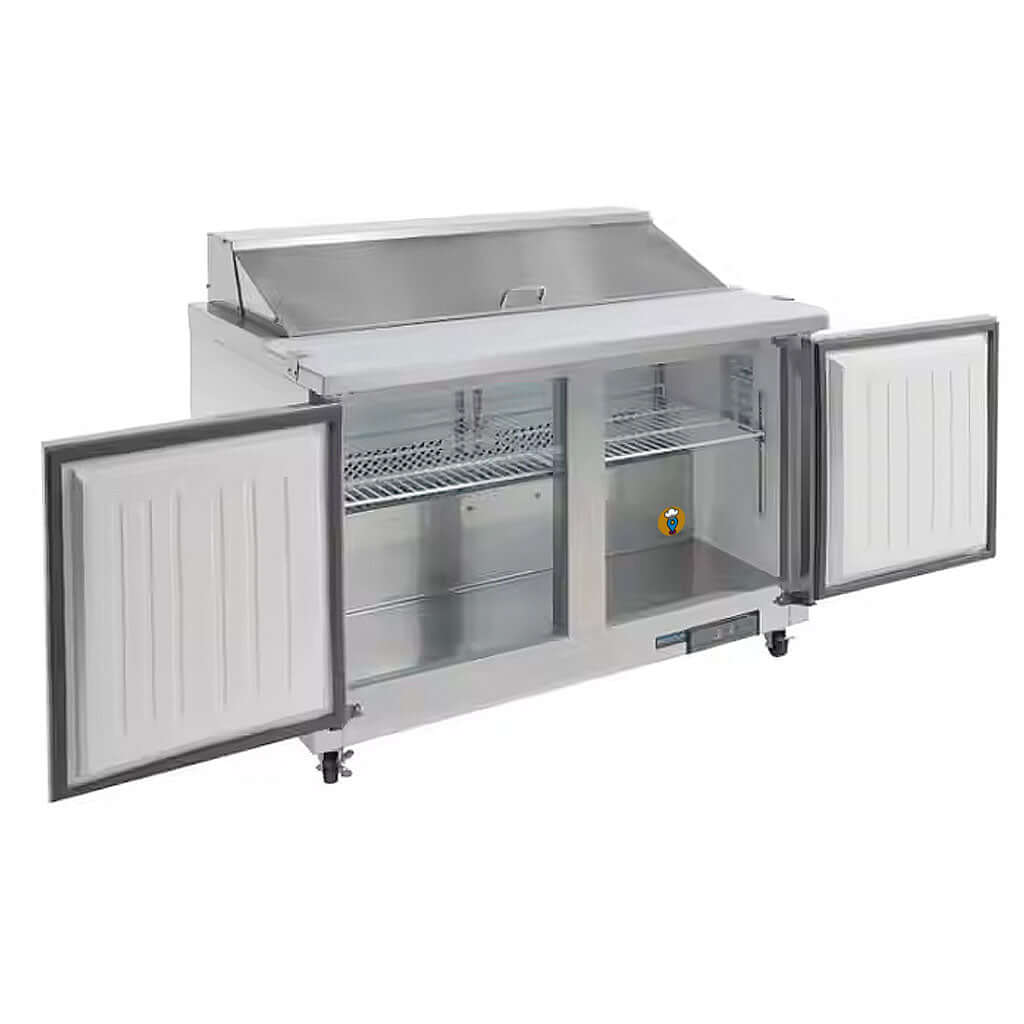Mesa-fria-para-ensaladas-icehaus-ME-2P-SS-03-puertas-abiertas