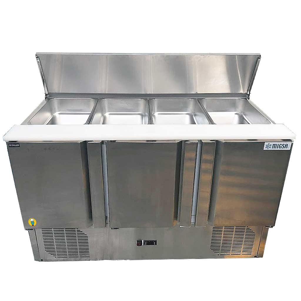 Mesa-fria-para-ensaladas-Migsa-modelo-S903-de-3-puertas-en-acero-inoxidable