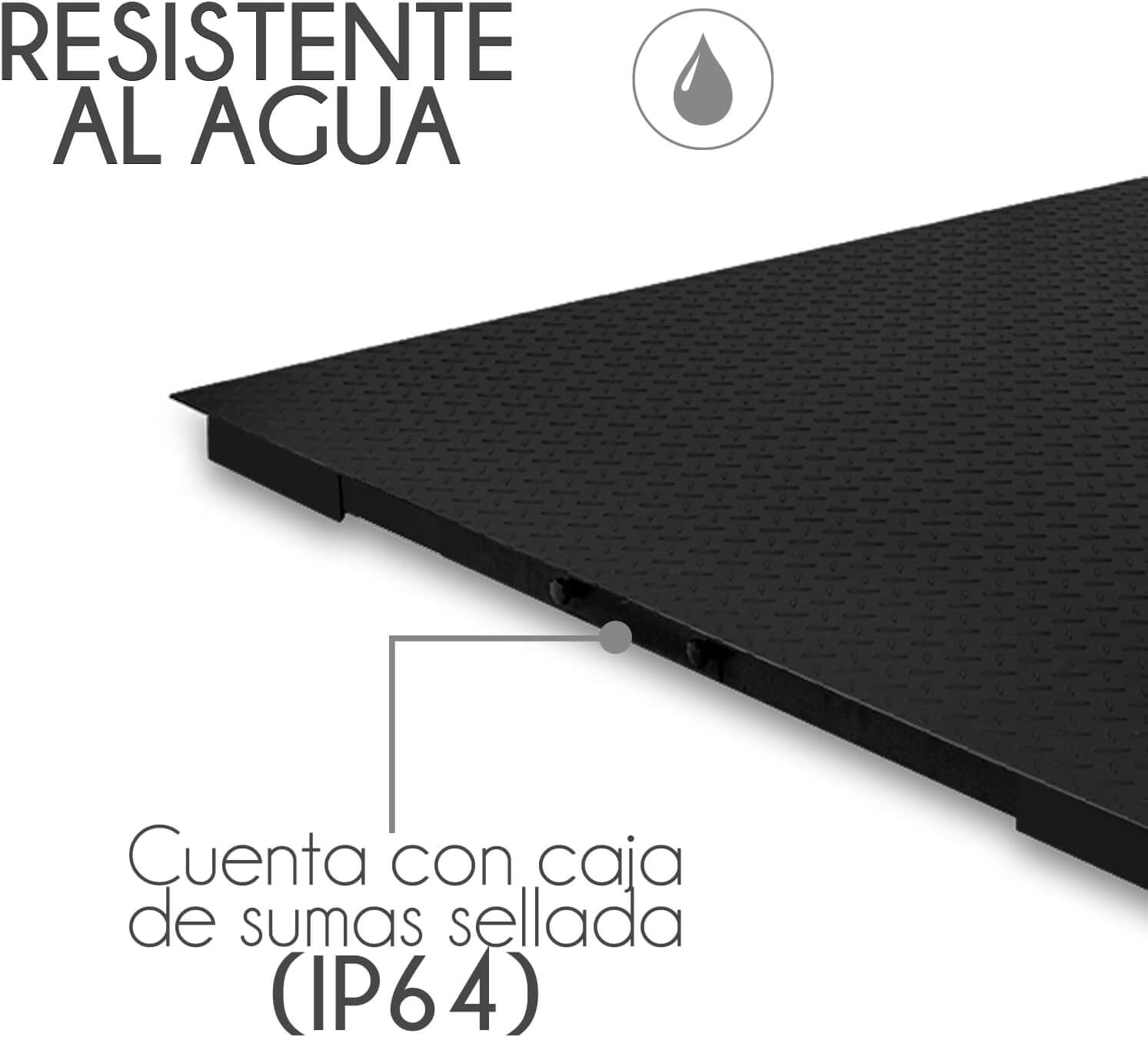 Báscula Rhino de 1 tonelada con plataforma de 90 x 90 cm