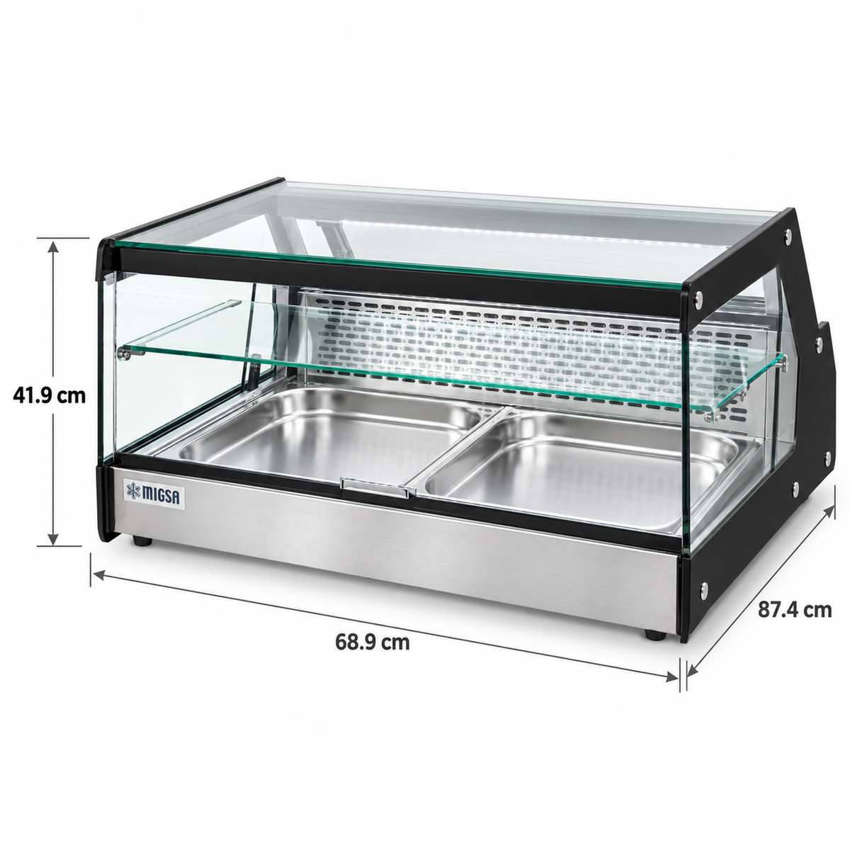 Medidas vitrina Migsa CW-128 68.9 x 87.4 x 41.9 cm