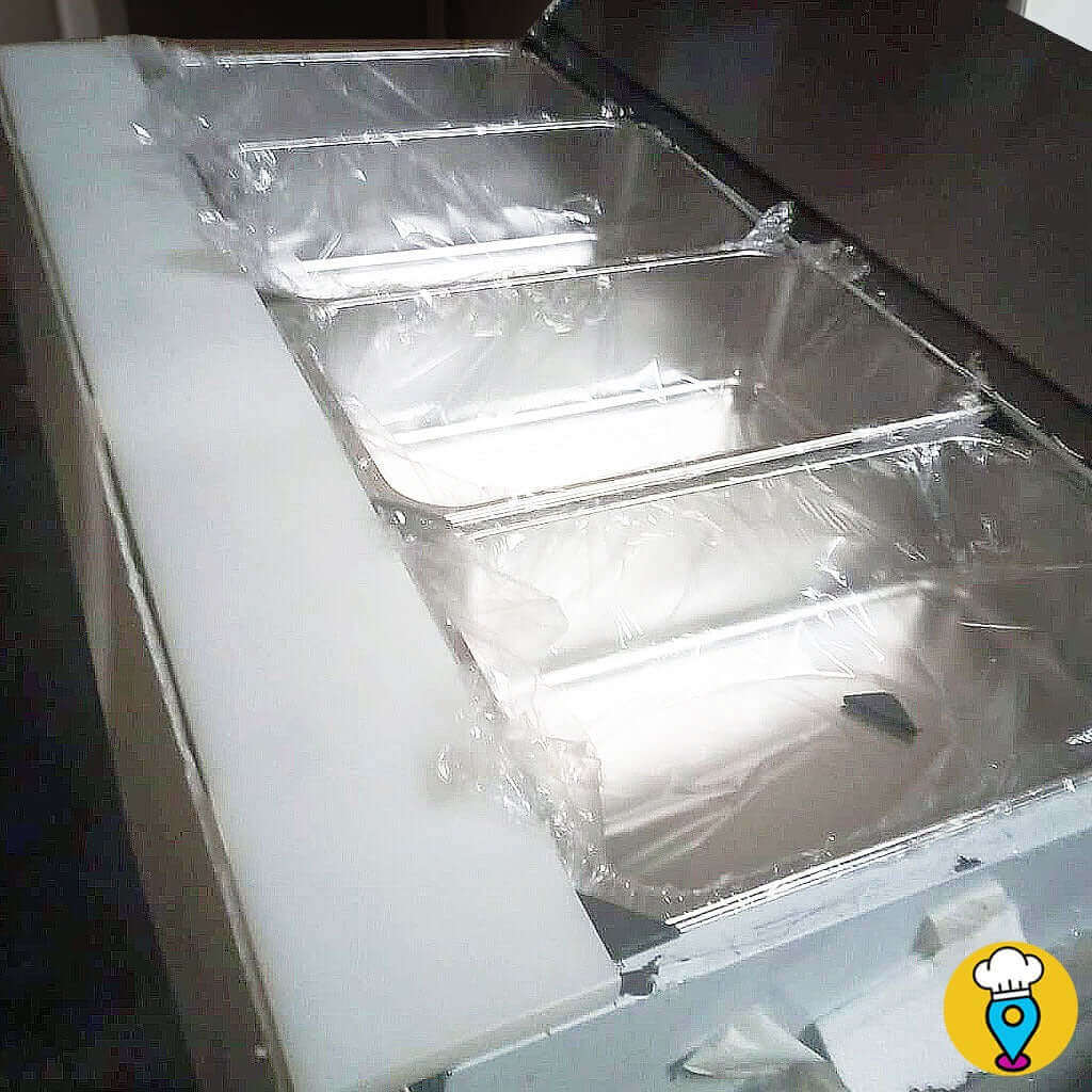 Mesa fria para ensaladas Migsa S903 incluye 4 insertos enteros