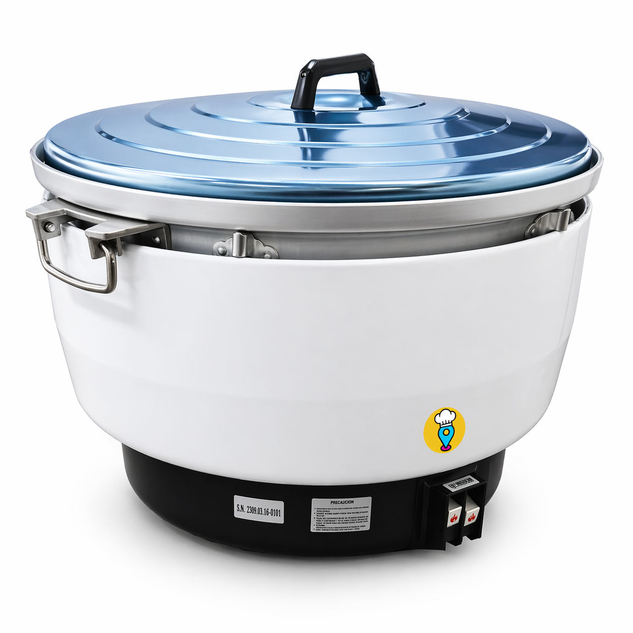 Imagen informativa de beneficios de la arrocera a gas Migsa MI30L-B de 30 litros profesional
