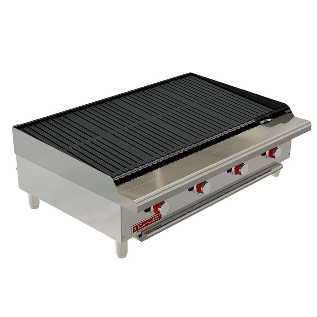 Asador de gas para carnes Coriat ACV-4 vista frontal en acero inoxidable