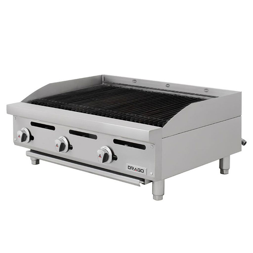 Asador radiante a gas AG-3R vista lateral para cocina industrial