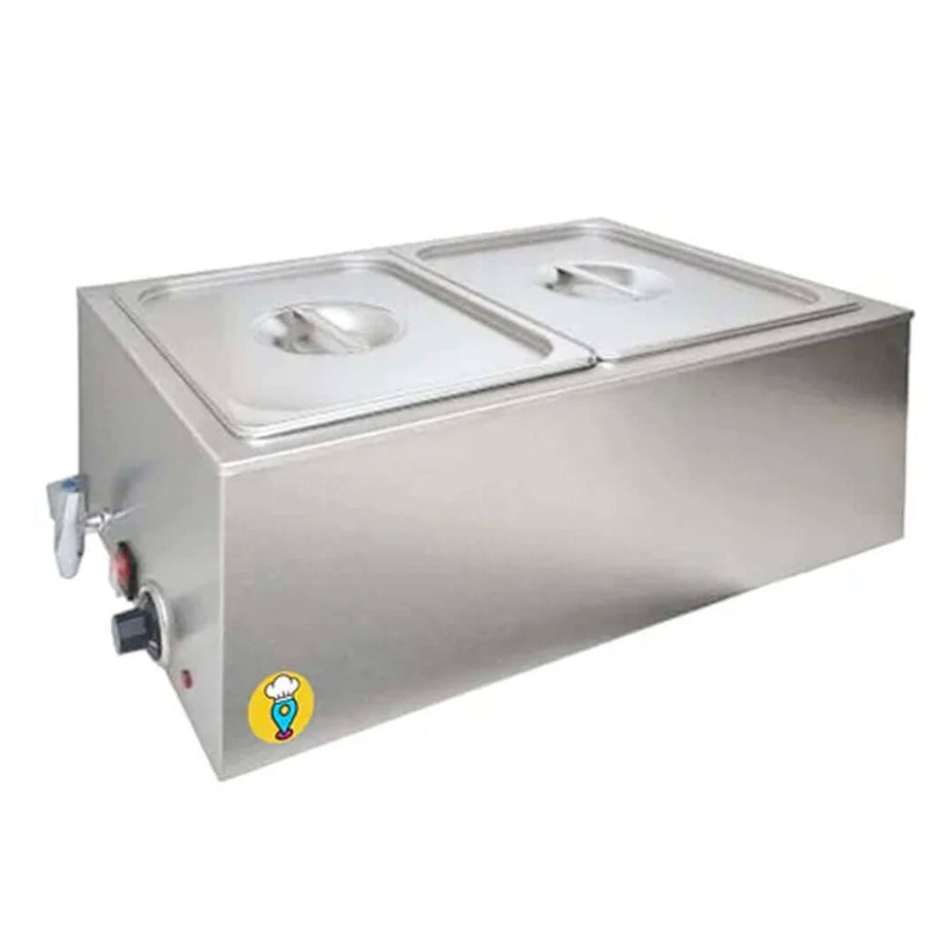 Baño María eléctrico Migsa ZCK165AT2 de acero inoxidable con 2 insertos medios