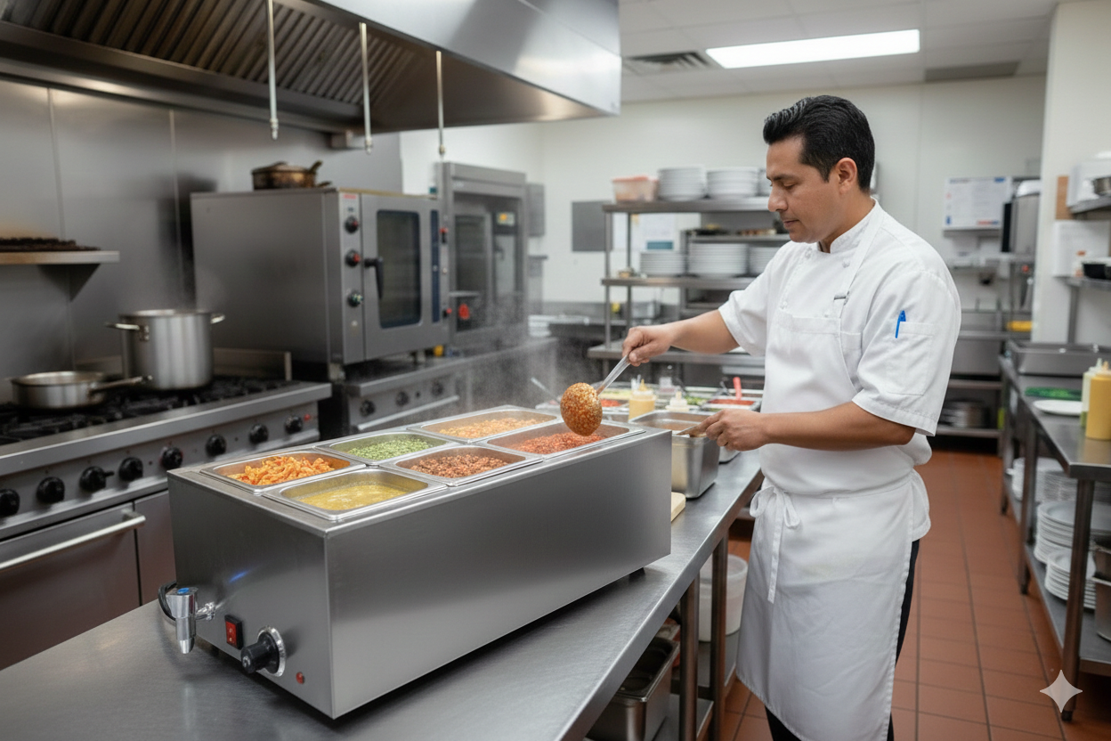 Baño maria industrial Migsa ZCK165AT1 con inserto entero y tapa