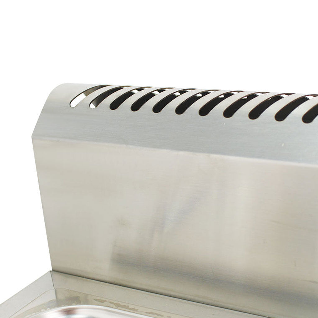 Detalle del gabinete en acero inoxidable del Baño María Migsa HGF-609