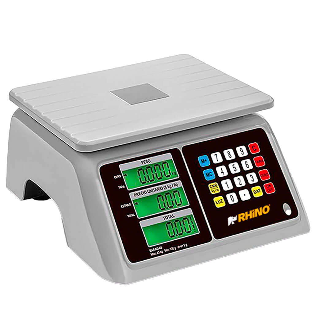 Báscula comercial 40 kg Rhino BARAG-40 vista frontal