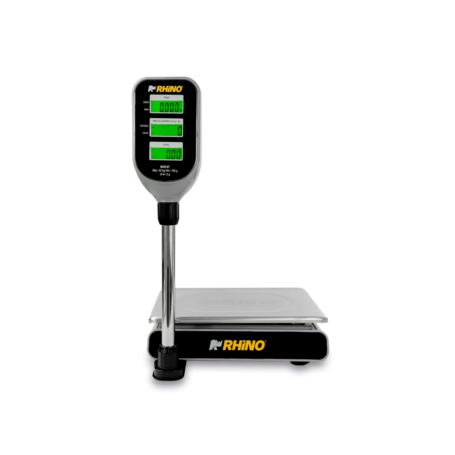 Teclado y mica protectora de la báscula comercial BAR-8T