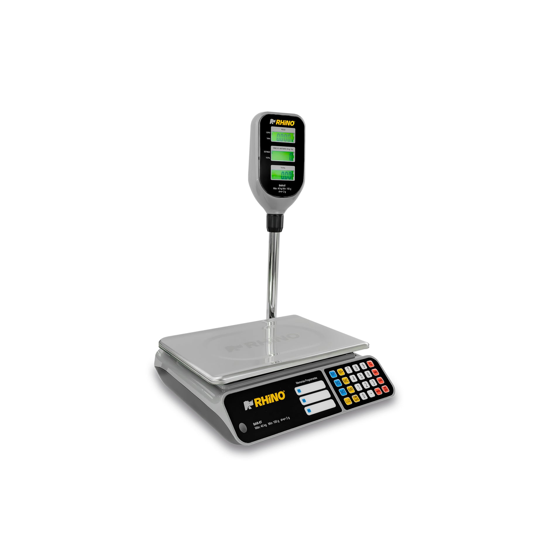 Pantalla iluminada de la báscula comercial digital BAR-8T