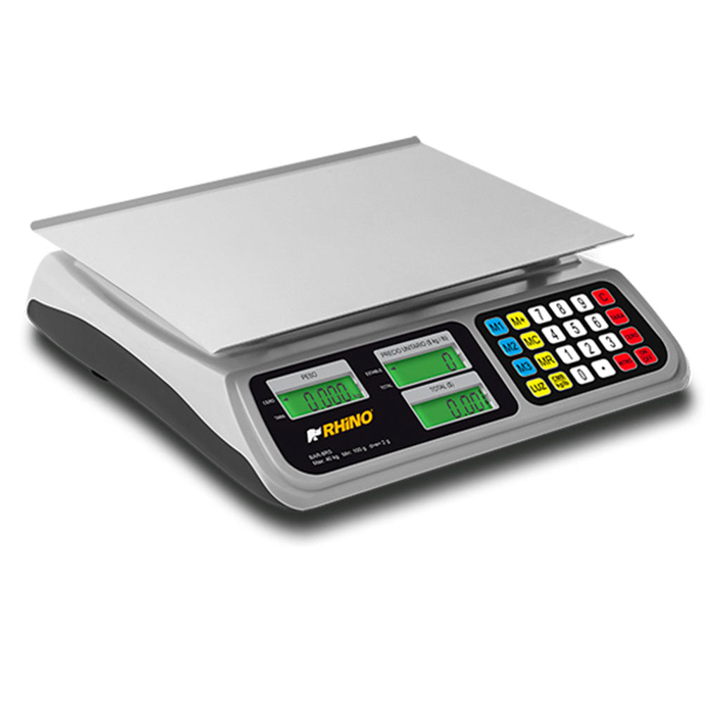 Báscula comercial Rhino modelo BAR-8RS vista frontal
