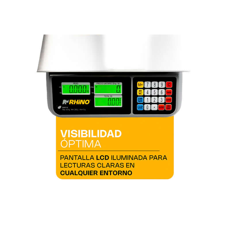 Plato de acero inoxidable de la báscula Rhino BAR-10 de 36 x 26 cm