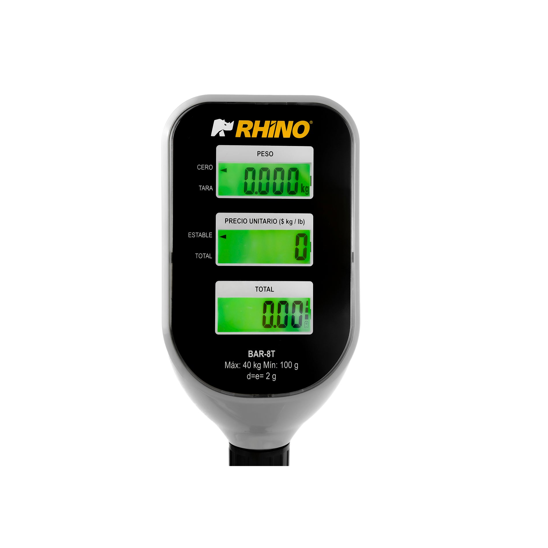 Báscula Rhino de 40 kilos BAR-8T en funcionamiento