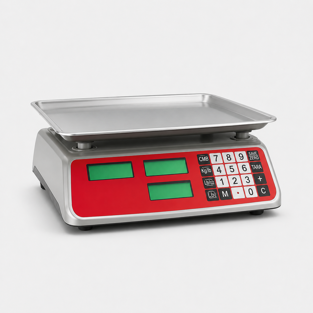 Báscula comercial digital con bandeja de acero inoxidable para negocio