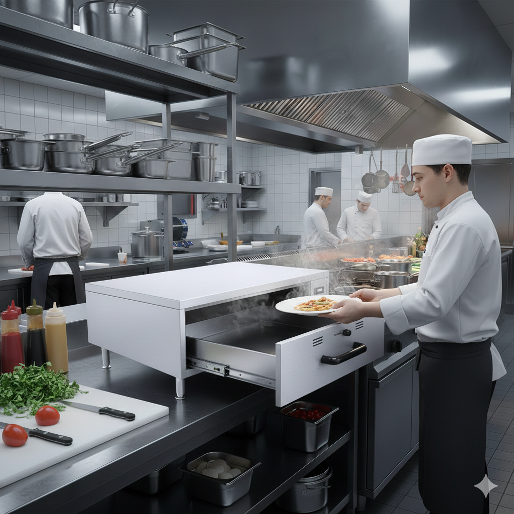 Carro caliente banquetero Migsa HW-81 detalle de termometro e indicador