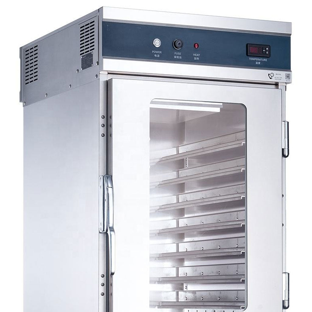 Interior del carro caliente para comida Migsa UFC-P con 15 guías para charolas