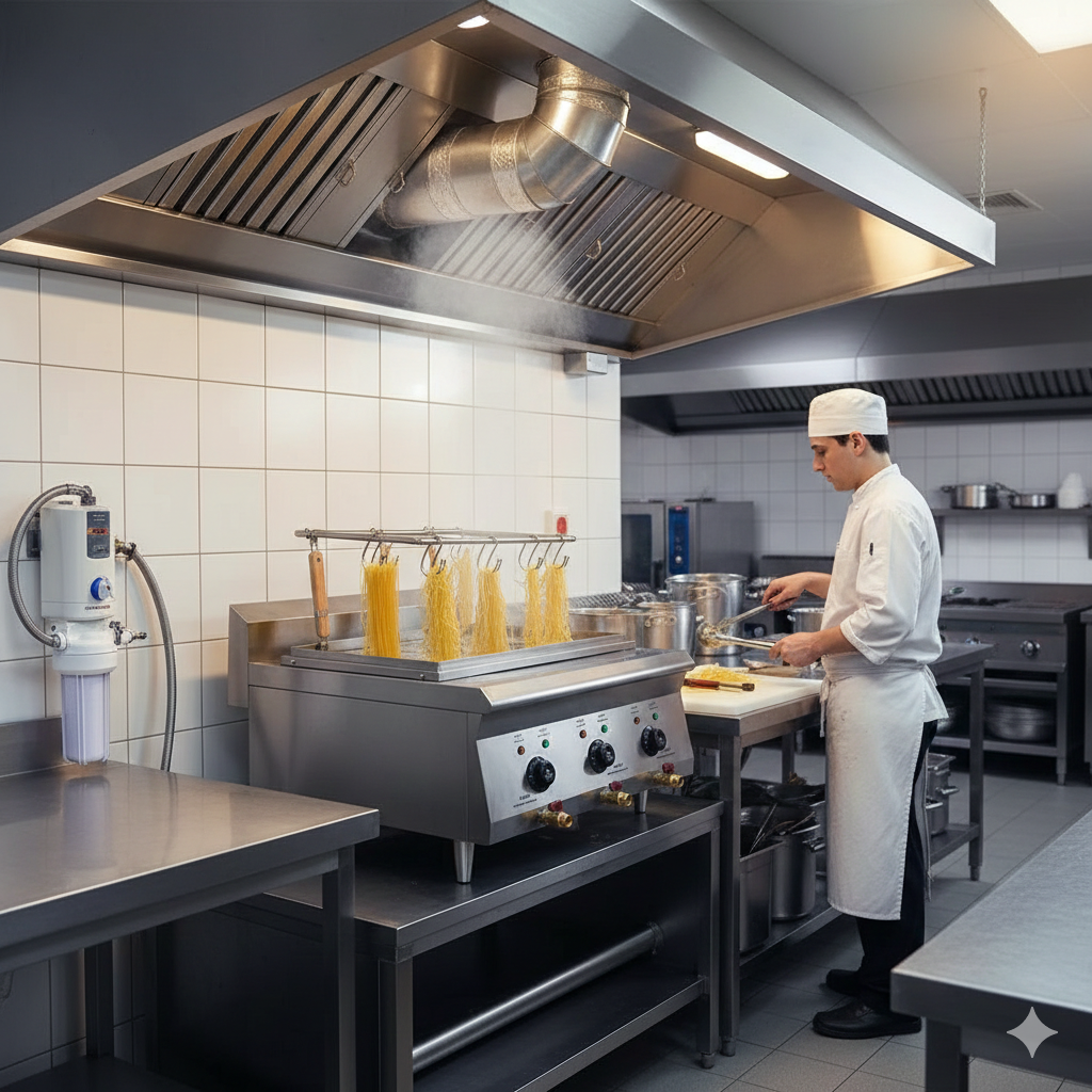 Cocedor de pasta electrico Migsa BN600-E605 vista en angulo