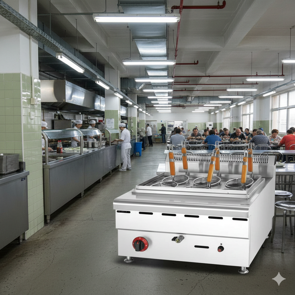 Cocedor de pastas Migsa HGL-610 con tina y válvula de drenado