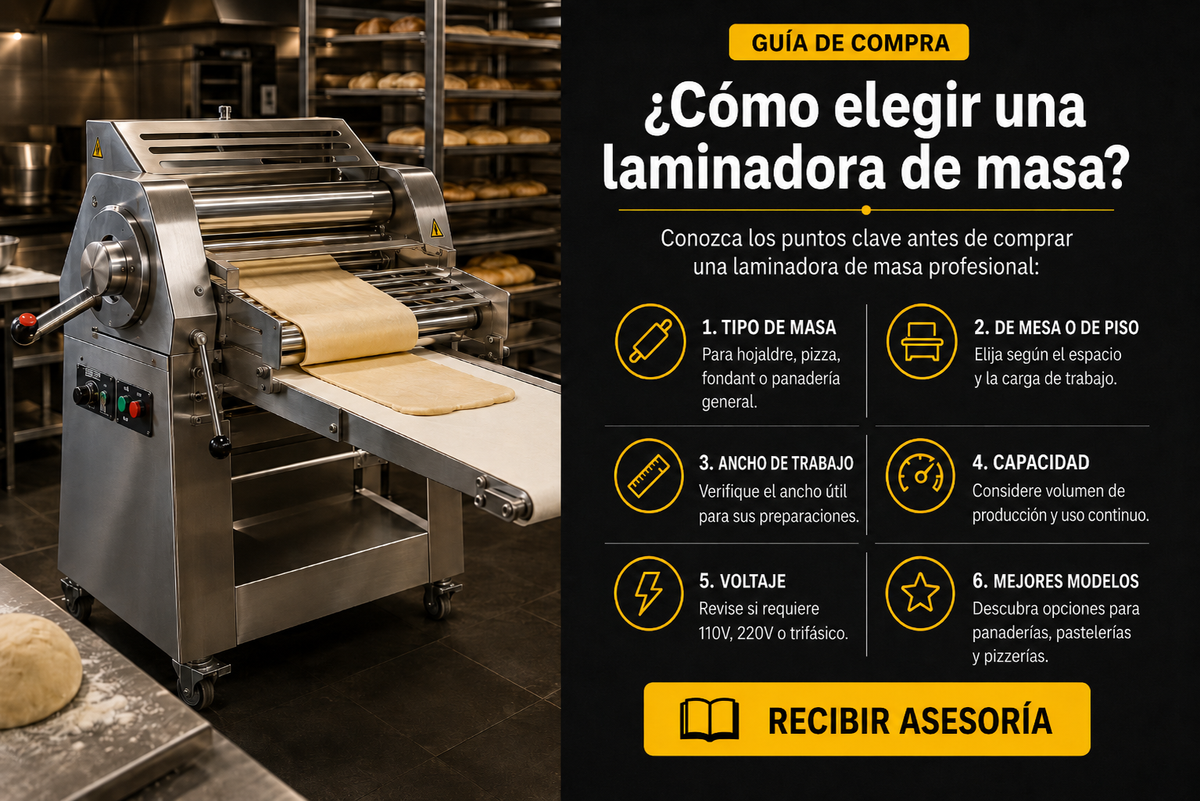 Guía para elegir una laminadora de masa profesional para panadería y pastelería