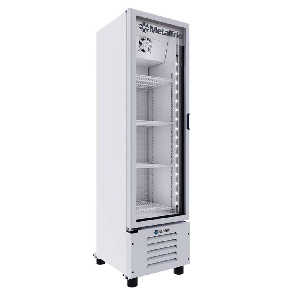 Congelador Metalfrio vertical CVC08 con puerta de cristal triple para restaurante