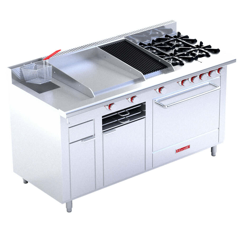 Estufa industrial Coriat Multiple Master de piso vista frontal para cocina industrial