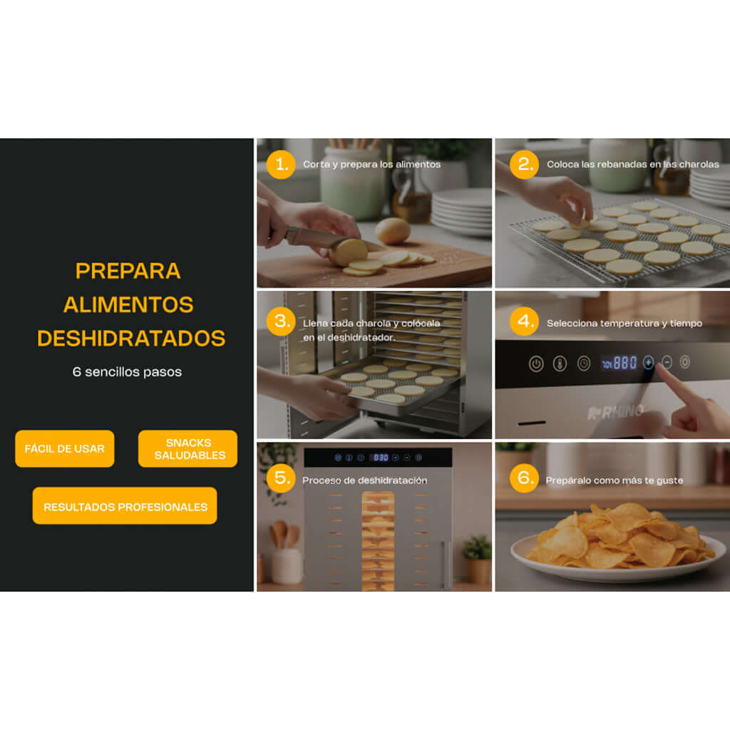 Estructura de acero inoxidable del deshidratador de alimentos industrial Rhino