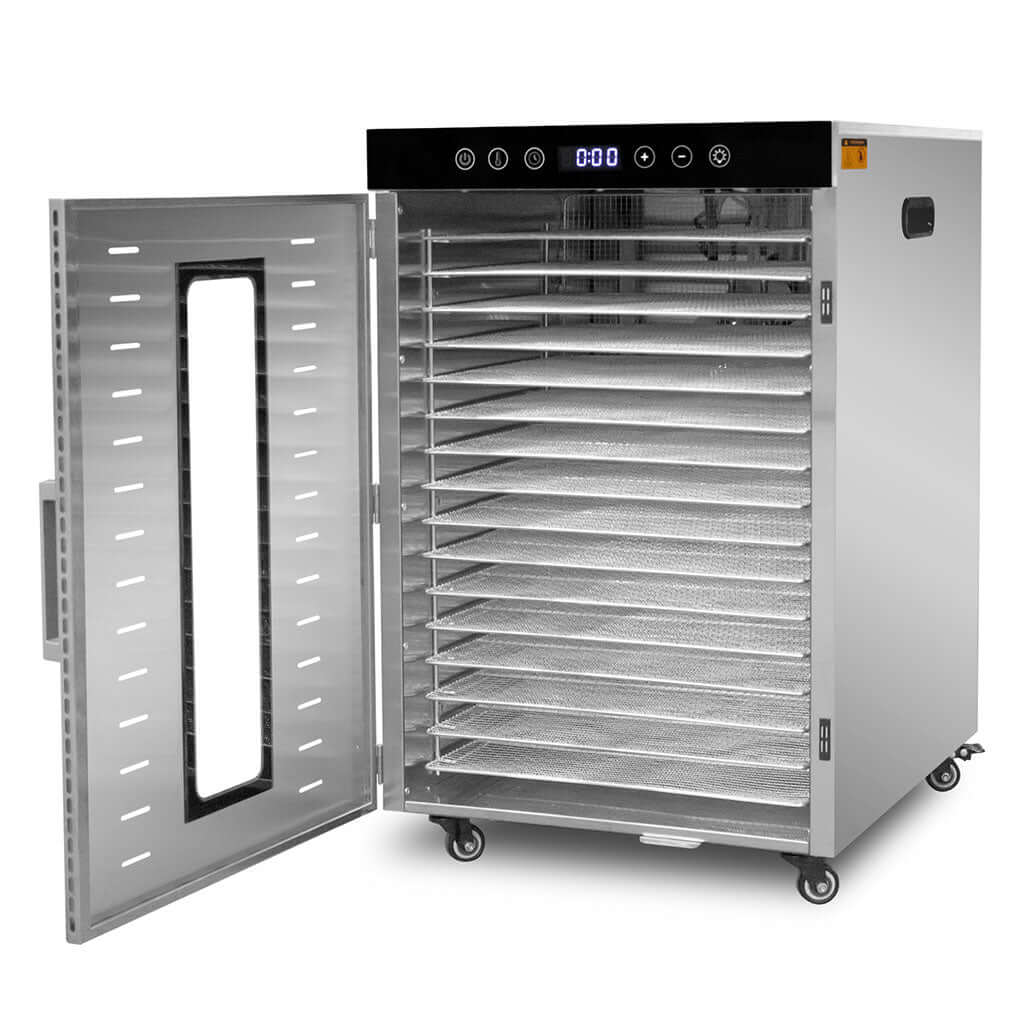 Deshidratador de alimentos industrial Rhino con 16 charolas de acero inoxidable