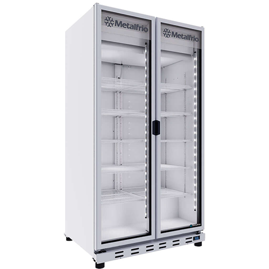 Enfriador cervecero Metalfrio VN100 con puertas de cristal y control electrĂłnico