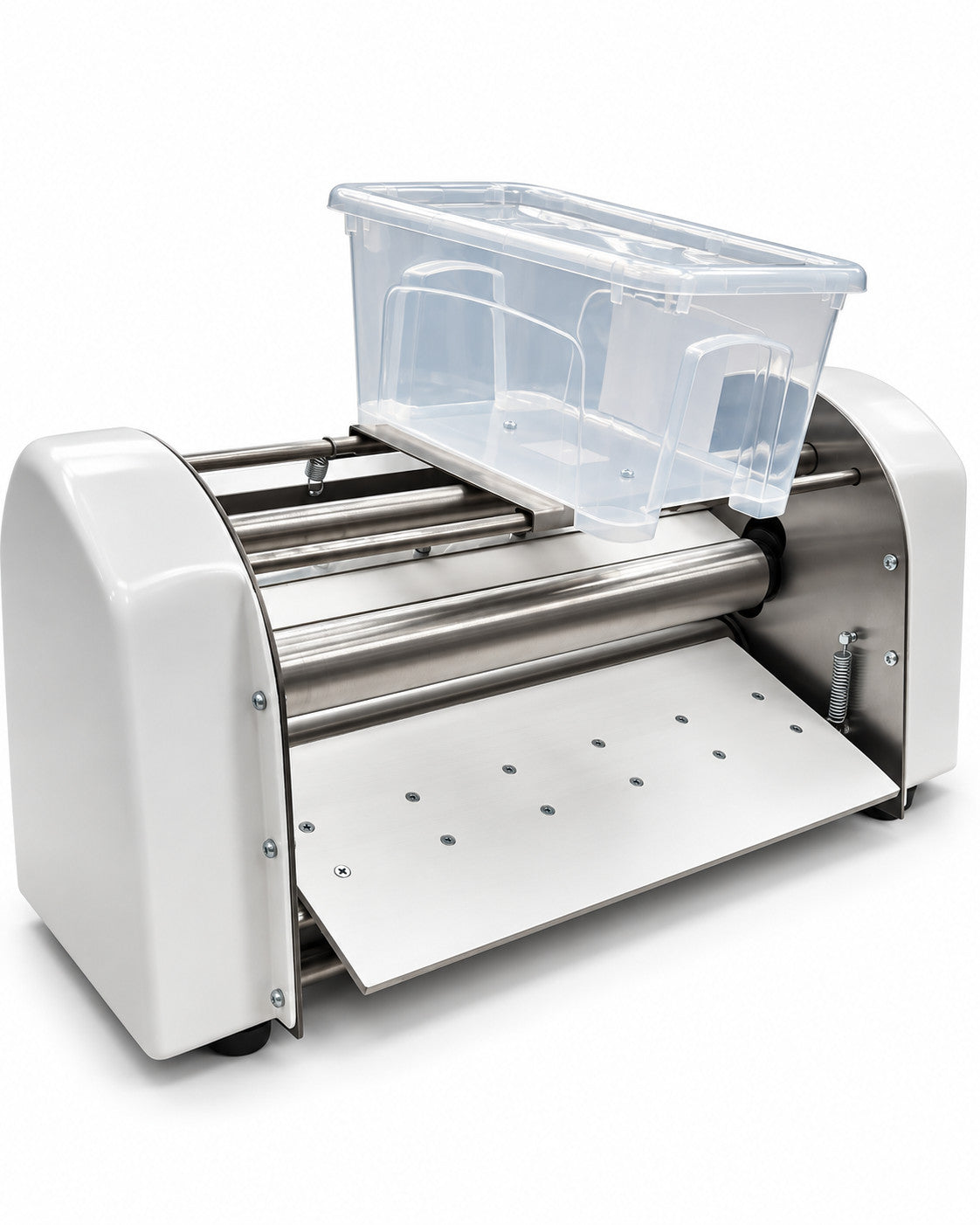 Laminadora de mesa EQUICHEF LMM-1 vista de palanca lateral de ajuste de grosor