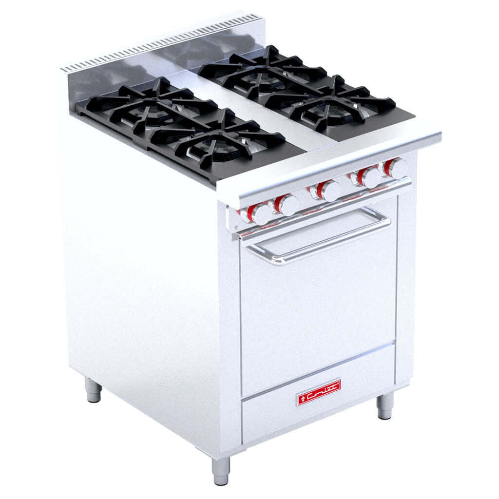 Estufa industrial Coriat EC-4-HM 6 quemadores con horno vista frontal