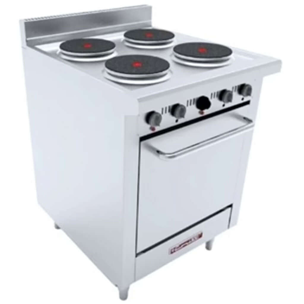 Estufa industrial eléctrica Coriat EC-4-HM-E con horno vista frontal