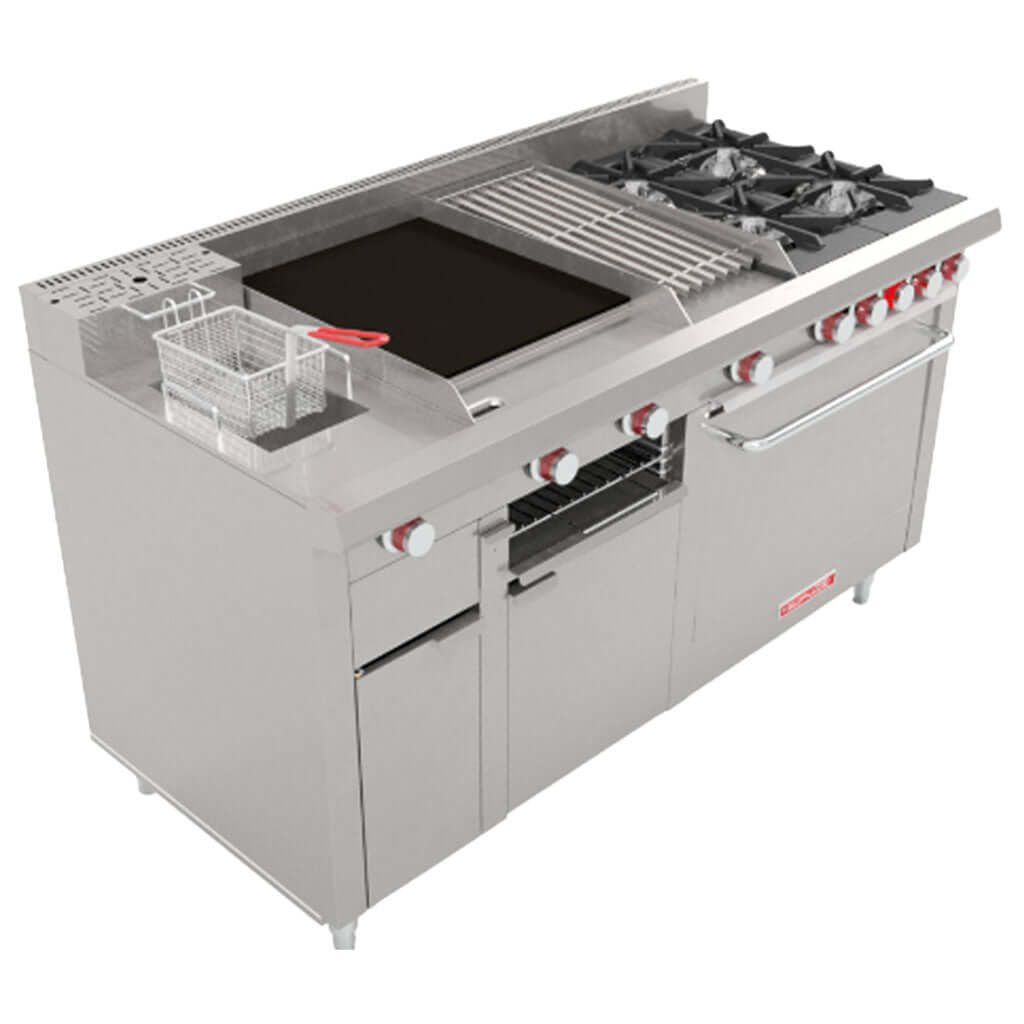 Estufa múltiple de piso Turbo Master Coriat para cocina industrial vista frontal