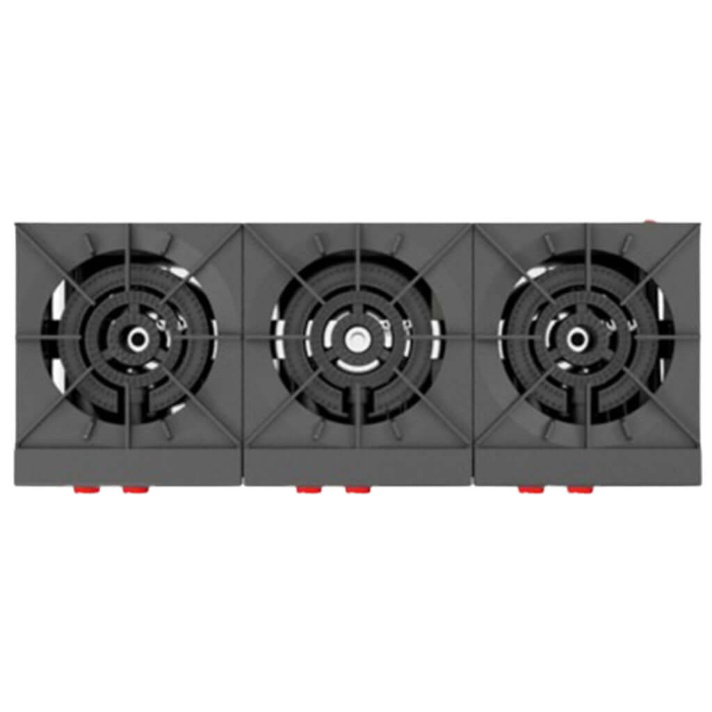 Estufones de gas Coriat EC-3T Máster con 3 quemadores de alta potencia de 70,000 BTU/HR