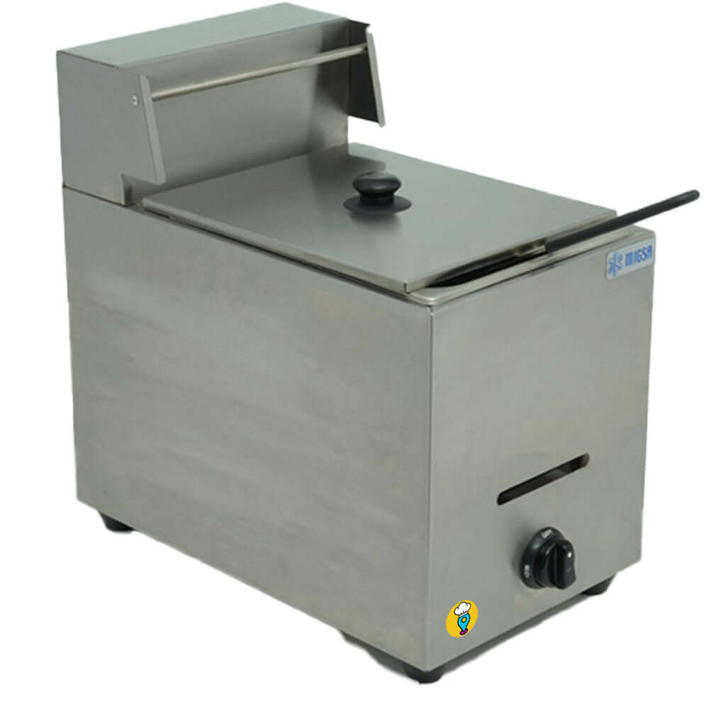 Freidora a gas Migsa BN-71 en uso en cocina comercial