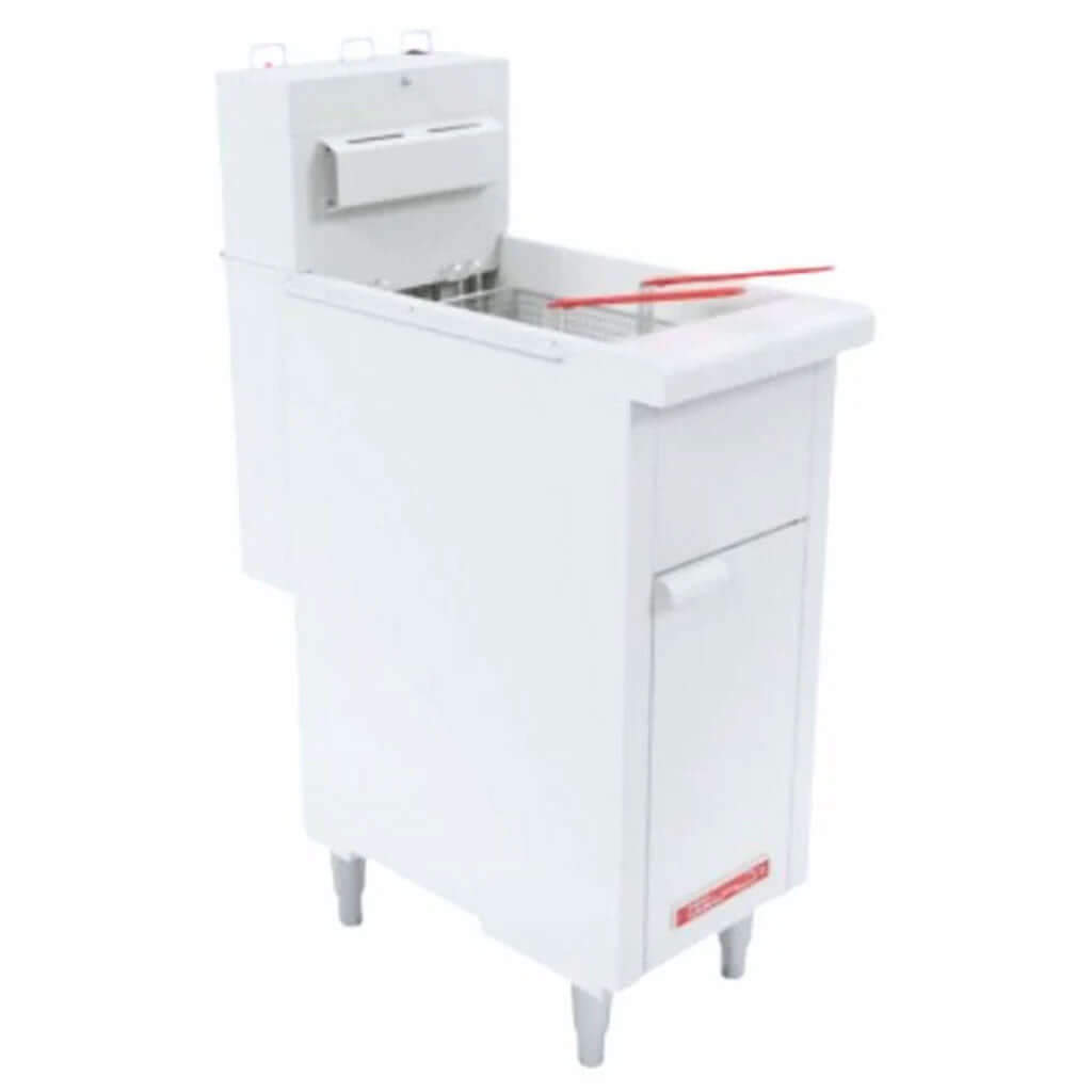 Freidora eléctrica comercial Coriat CHALLENGER-E de 20 litros vista lateral en acero inoxidable