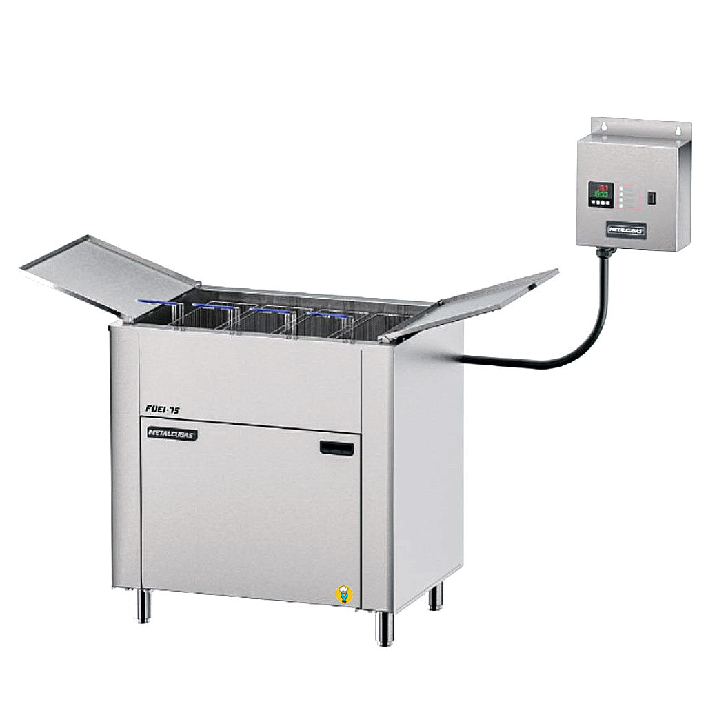 Freidora industrial eléctrica Metalcubas FOEI75CP de acero inoxidable para cocina profesional.