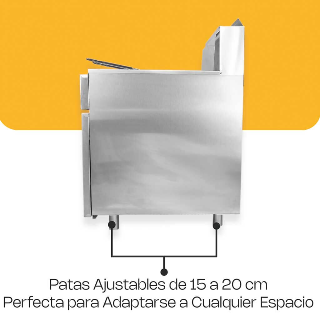 Freidora Industrial de Gas Rhino FREI-24LP - 24 Litros y 3 Quemadores