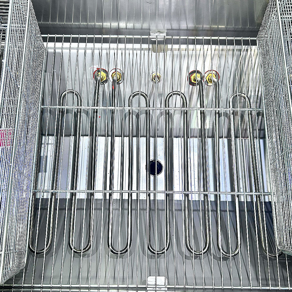 Termostato con luz indicadora de la freidora eléctrica industrial Metalcubas FOEI75CP.