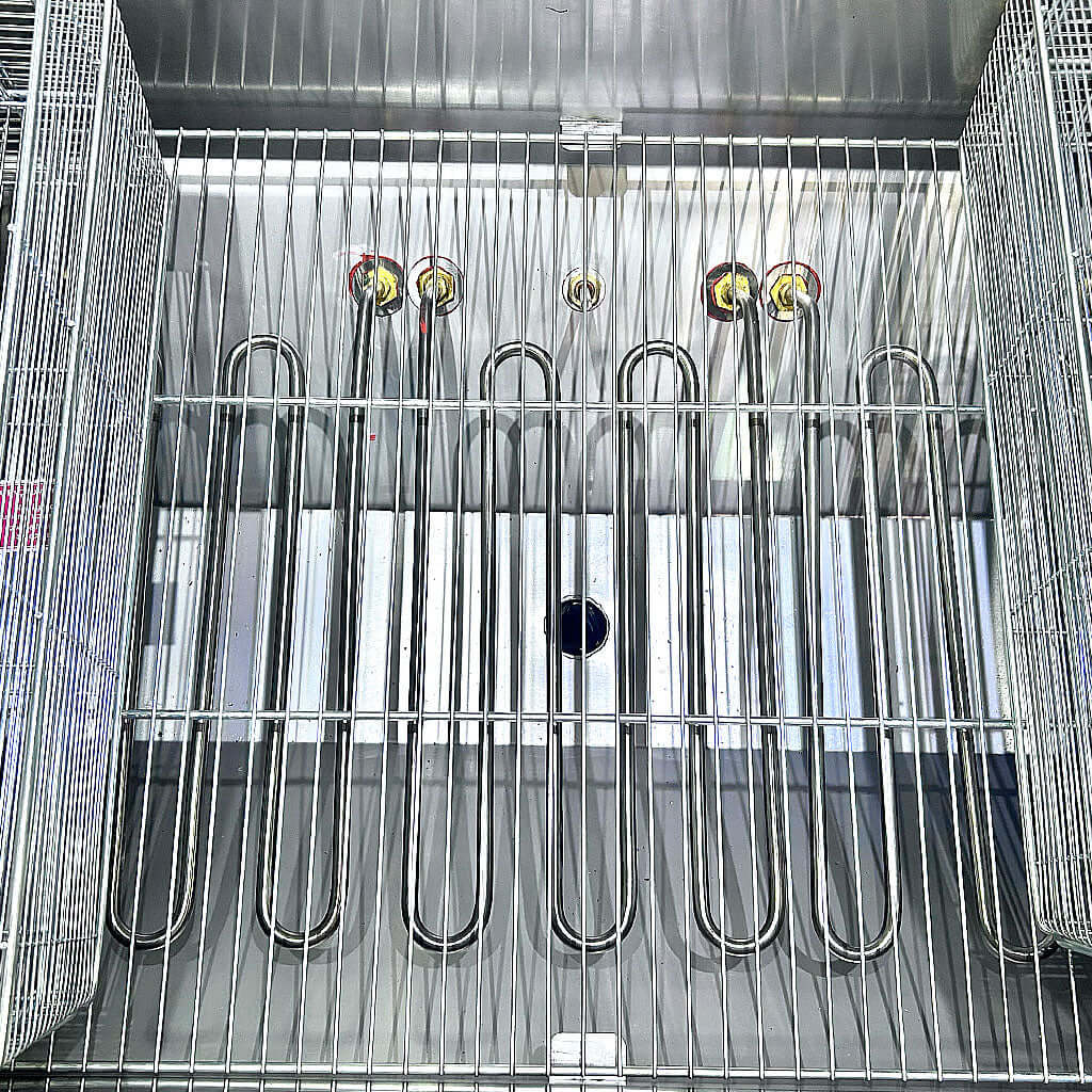 Termostato con luz indicadora de la freidora eléctrica industrial Metalcubas FOEI75CP.