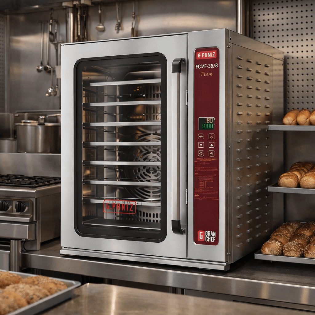 Horno eléctrico con vapor GPaniz FCVF 35/8 para cafeterías panaderías y pastelerías